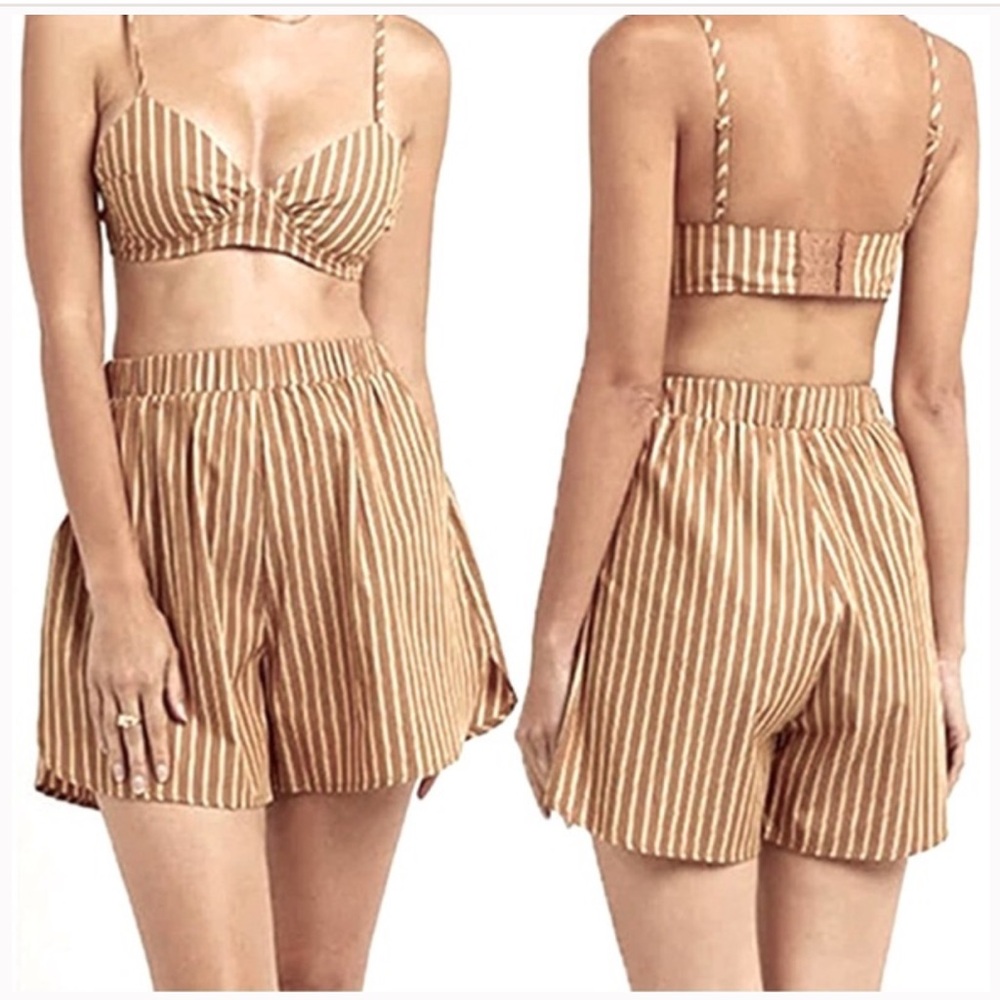 NWT Commense Stripe Three Piece Shorts Set Size M - Picture 3 of 14